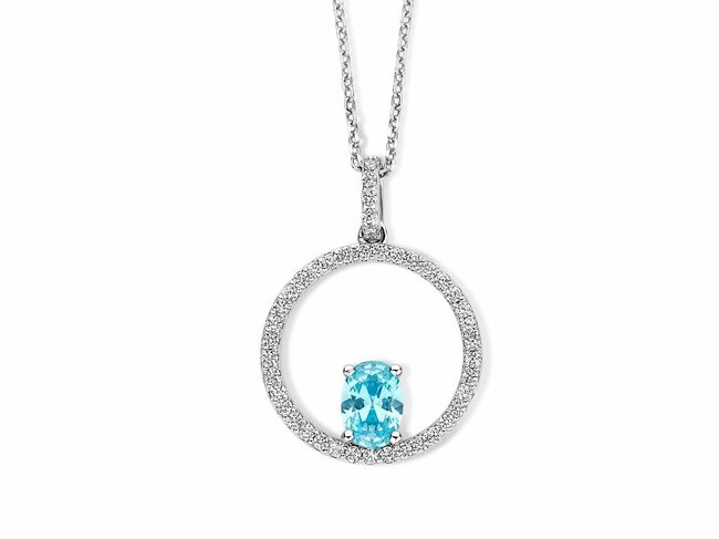 Naiomy Silver | Collier | Argent | Oxyde de Zirconium | Bleu | N4V52