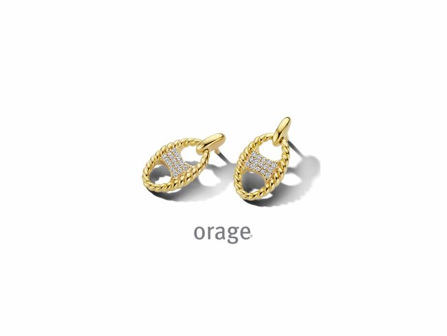 Orage | Boucles d'Oreilles | Plaqué Or | Oxyde de Zirconium | BA015