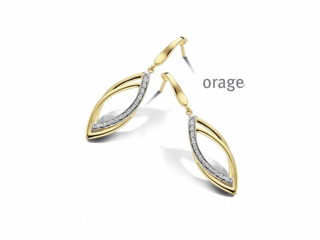 Orage | Boucles d'Oreilles | Plaqué Or | Oxyde de Zirconium | BA080