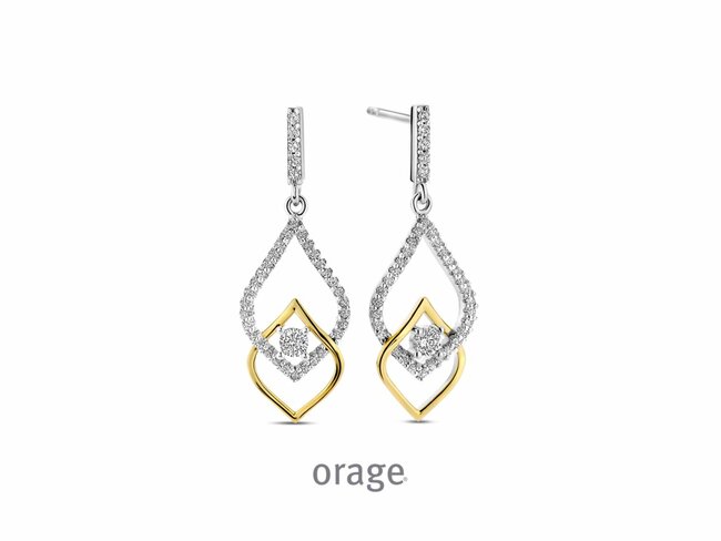 Orage | Boucles d'Oreilles | Argent | Plaqué Or | Oxyde de Zirconium | BA114