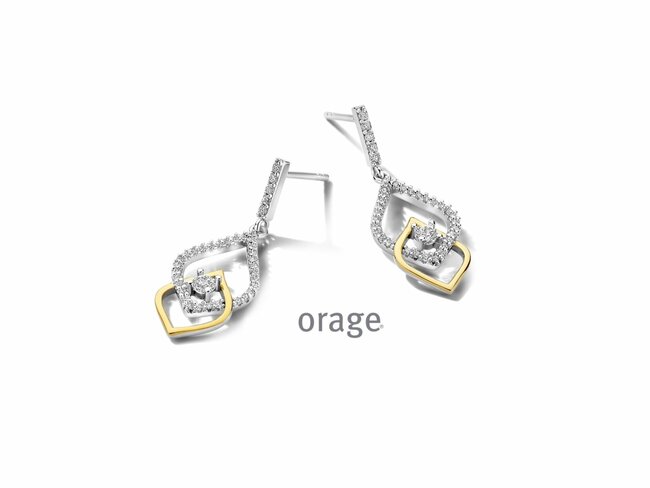 Orage | Boucles d'Oreilles | Argent | Plaqué Or | Oxyde de Zirconium | BA114