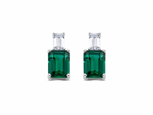 Naiomy Silver | Boucle d'Oreilles | Argent | Oxyde de Zirconium | Verte | N4Q53