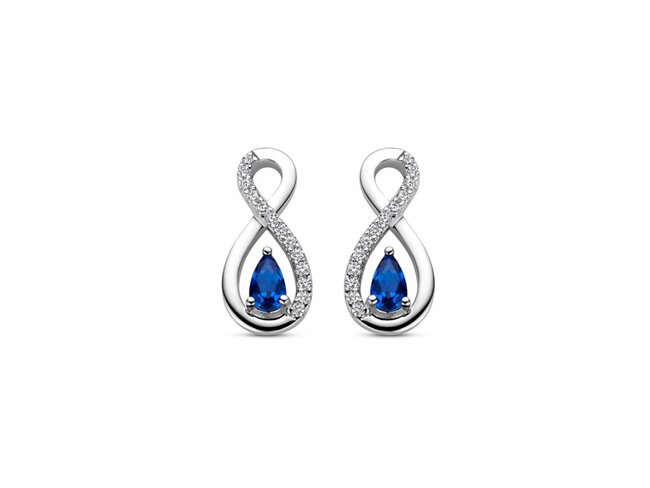 Naiomy Silver | Boucles d'Oreilles | Argent | Oxyde de Zirconium | Bleue | N4Q57