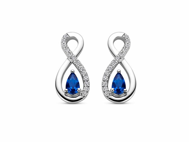 Naiomy Silver | Boucles d'Oreilles | Argent | Oxyde de Zirconium | Bleue | N4Q57