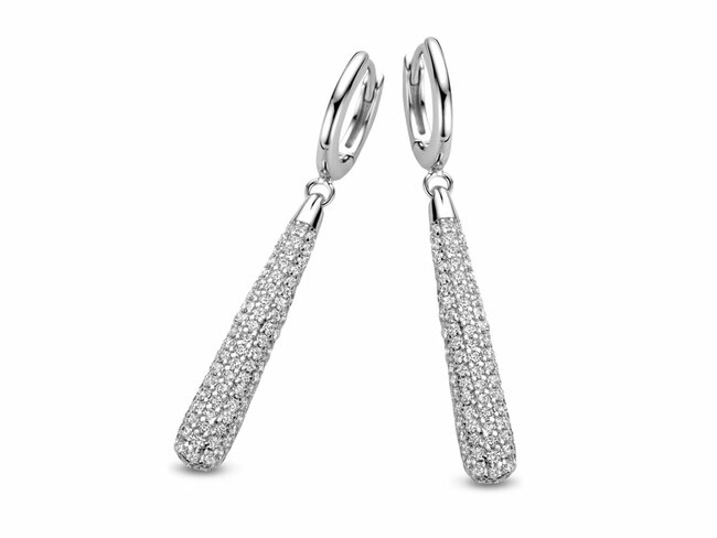 Naiomy Silver | Boucles d'Oreilles | Créoles | Argent | Oxyde de Zirconium | ø11mm |N4P61