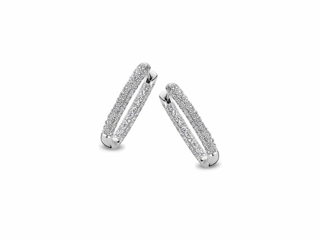 Naiomy Silver | Boucles d'Oreilles | Créoles | Argent | Oxyde de Zirconium | N4P58