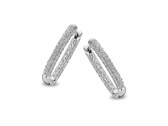 Naiomy Silver | Boucles d'Oreilles | Créoles | Argent | Oxyde de Zirconium | N4P58