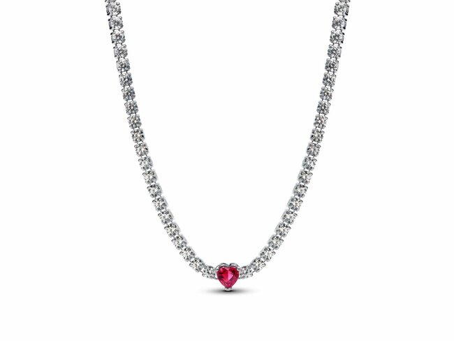 Pandora | Collier | Choker Coeur Halo | Rouge | 393549C01