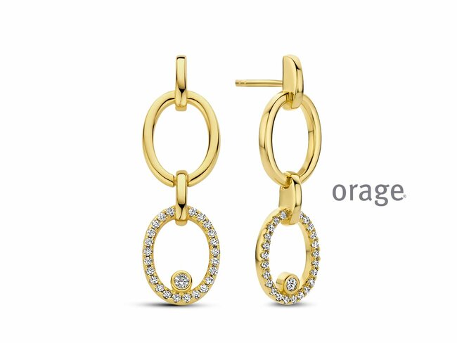 Orage | Boucles d'Oreilles | Plaqué Or | Oxyde de Zirconium | BA085