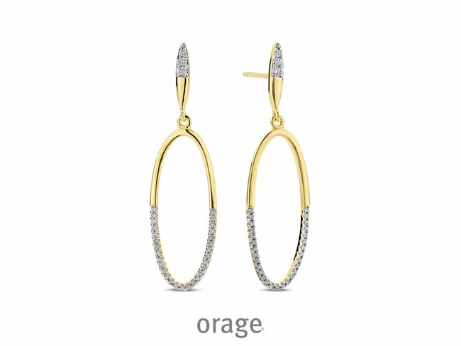 Orage | Boucles d'Oreilles | Plaqué Or | Oxyde de Zirconium | BA116