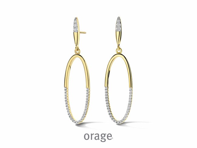 Orage | Boucles d'Oreilles | Plaqué Or | Oxyde de Zirconium | BA116