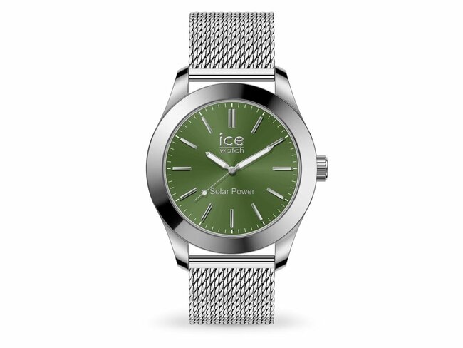 Ice-Watch | Homme | Quartz | Ice Steel | Solar | Silver Green | Médium | 023796