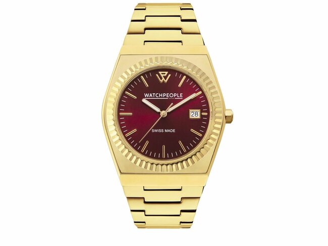 Watch People | Femme | Quartz | WP1 | Acier Inoxydable | Doré | Burgundy | 36mm | 700358