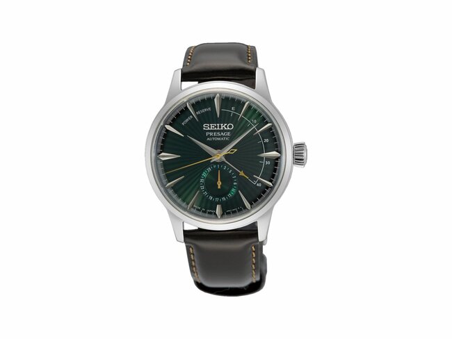 Seiko | Homme | Presage | Automatique | Cuir Brun | Vert | 40mm | SSA459J1