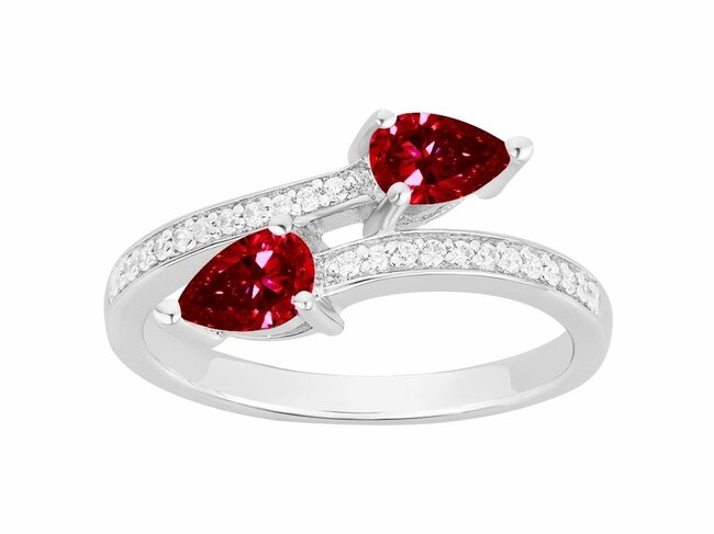 Loumya Silver | Bague | Argent | Oxyde de Zirconium | Rouge|70100653