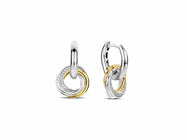 Ti Sento | Boucles d'Oreilles | Argent Bicolore | Oxyde de Zirconium | 7976ZY