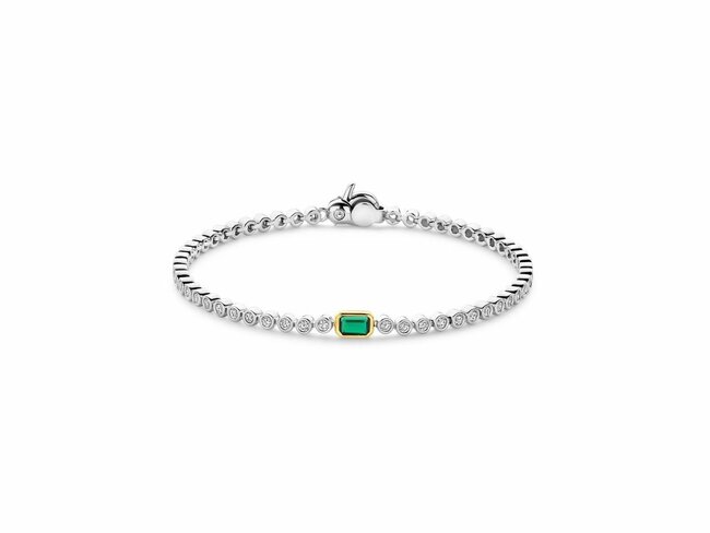 Ti Sento | Bracelet | Argent Bicolore | Oxyde de Zirconium | Vert | 23043EM