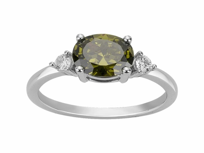 Loumya Silver | Bague | Argent | Oxyde de Zirconium | Vert Olive | 70100964