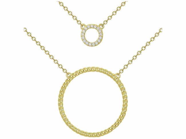 Loumya Silver | Collier | Double | Plaqué Or | Oxyde de Zirconium | 76700334