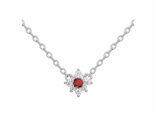 Loumya Silver | Collier | Argent | Oxyde de Zirconium | Rouge | 70700893