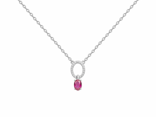 Loumya Silver | Collier | Argent | Oxyde de Zirconium | Spinelle Synthétique Rouge 70700694