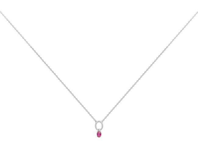 Loumya Silver | Collier | Argent | Oxyde de Zirconium | Spinelle Synthétique Rouge 70700694