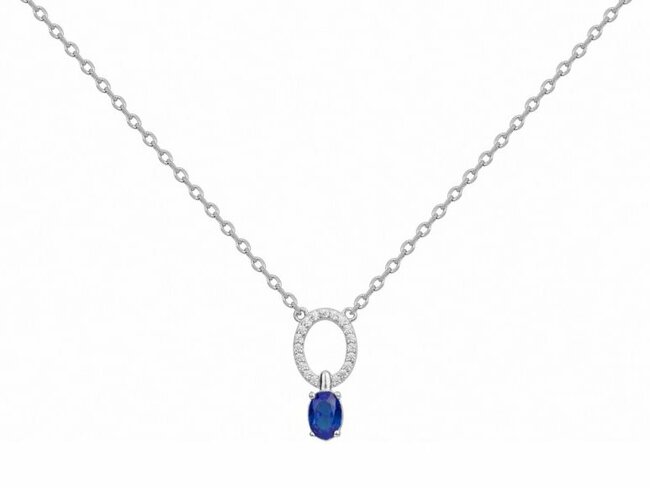 Loumya Silver | Collier | Argent | Oxyde de Zirconium | Spinelle Synthétique Bleu |70700695