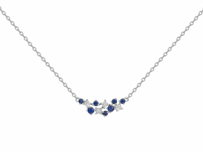 Loumya Silver | Collier | Argent | Oxyde de Zirconium | Spinelle Synthétique Bleu |70700703