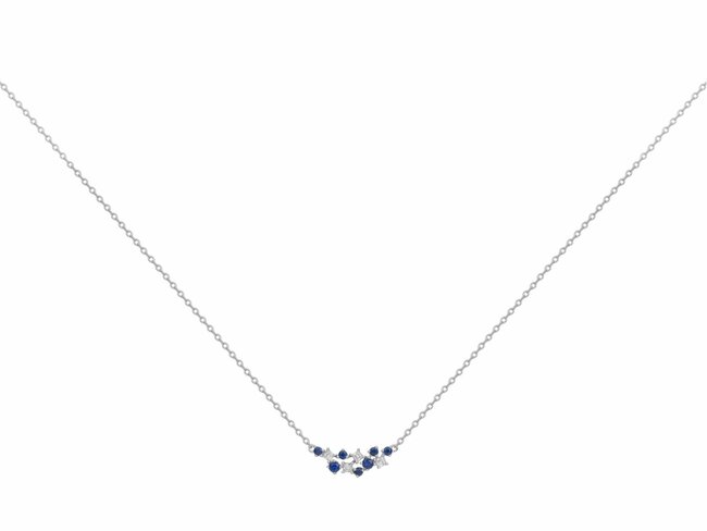 Loumya Silver | Collier | Argent | Oxyde de Zirconium | Spinelle Synthétique Bleu |70700703