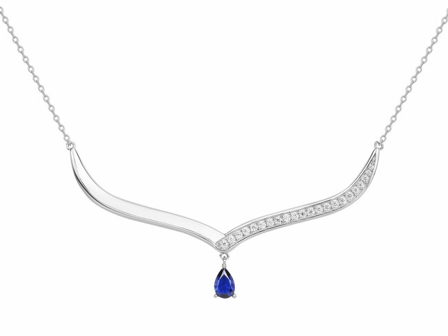 Loumya Silver | Collier | Argent | Oxyde de Zirconium | Spinelle Synthétique Bleu |70700733