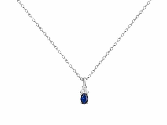 Loumya Silver | Collier | Argent | Oxyde de Zirconium | Spinelle Synthétique Bleu 70700807