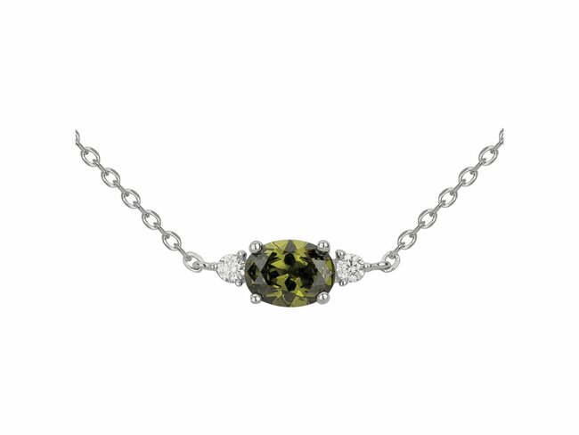 Loumya Silver | Collier | Argent | Oxyde de Zirconium | Vert Olive | 70701004