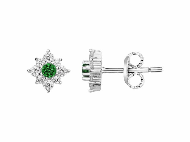 Loumya Silver | Boucles d'Oreilles | Argent | Oxyde de Zirconium | Vert | 70400573