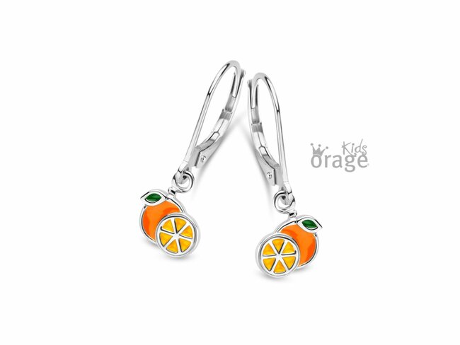 Orage Kids | Boucles D'Oreilles | Argent | Orange | K2210