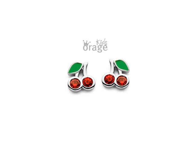 Orage Kids | Boucles D'Oreilles | Argent | Cerises | K2530