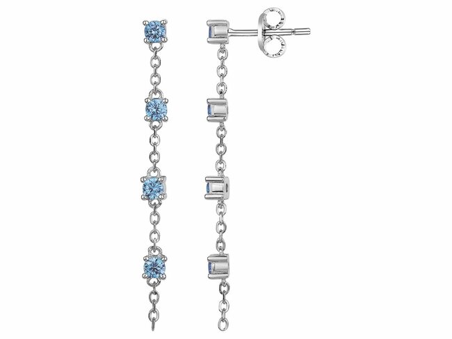 Loumya Silver | Boucles d'Oreilles | Argent | Spinelle Synthétique | Bleu Ciel | 70400576