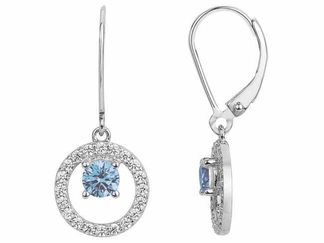 Loumya Silver | Boucles d'Oreilles | Argent | Oxyde de Zirconium | Bleu Ciel | 70400577