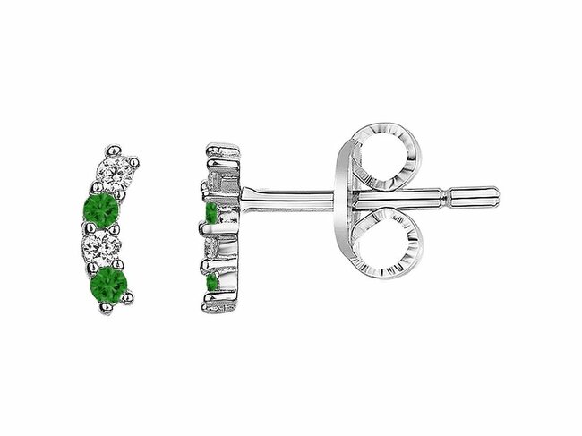 Loumya Silver | Boucles d'Oreilles | Argent | Oxyde de Zirconium | Vert | 70400622