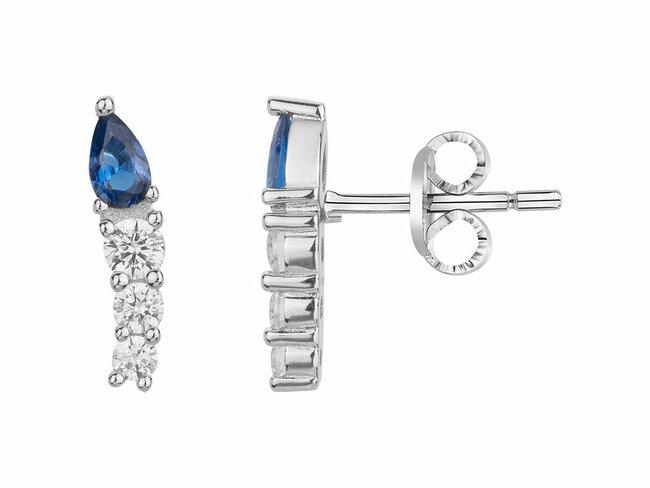 Loumya Silver | Boucles d'Oreilles | Argent | Oxyde de Zirconium | Bleu | 70400676