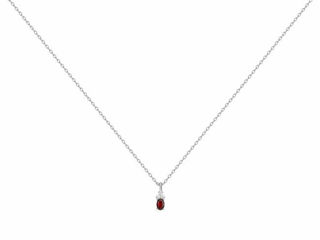 Loumya Silver | Collier | Argent | Oxyde de Zirconium | Spinelle Synthétique Rouge|70700809