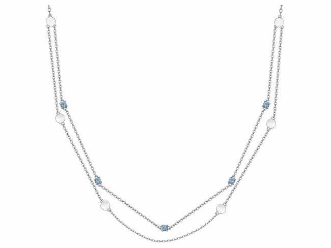 Loumya Silver | Collier | Double | Argent | Oxyde de Zirconium | Bleu Ciel | 70700884