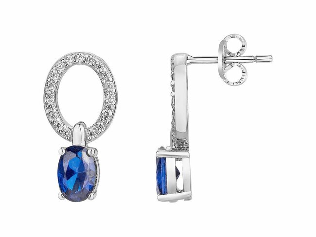 Loumya Silver | Boucles d'Oreilles | Argent | Oxyde de Zirconium | Bleu | 70400428