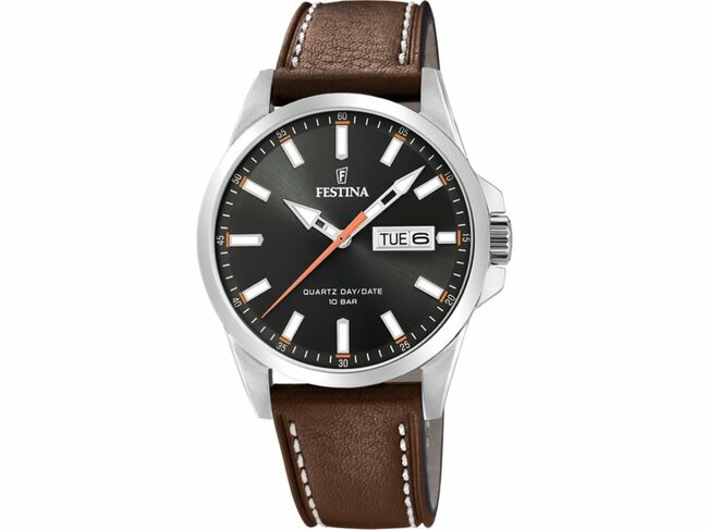 Festina | Homme | Quartz | Cuir Marron | ø41mm | Noir | F20358/2