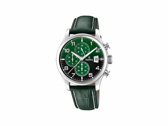 Festina | Homme | Quartz | Chrono | Cuir Vert | ø43mm | Vert | F20375/8