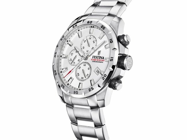 Festina | Homme | Quartz | Chrono | Acier Inoxydable | ø45mm | Argenté | F20463/1