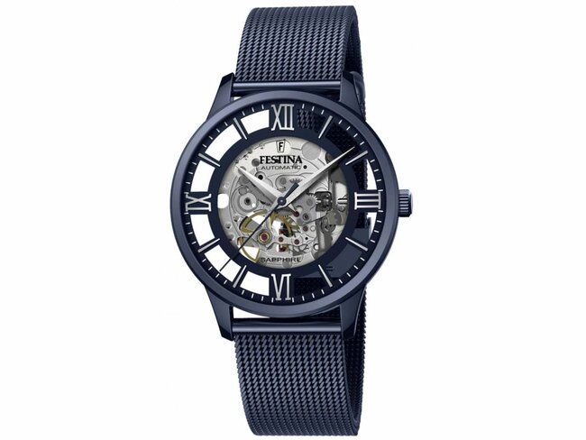 Festina | Homme | Automatique | Squelette | Milanais Bleu | ø41.5mm | F20574/1