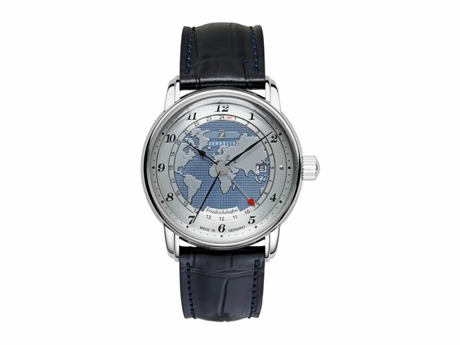 Zeppelin | Homme | Automatique | Cuir Bleu | Argenté Bleu | ø42mm | 8596-3