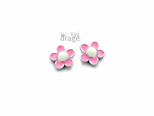 Orage Kids | Boucles d'Oreilles | Argent | Fleur | Rose | K2300