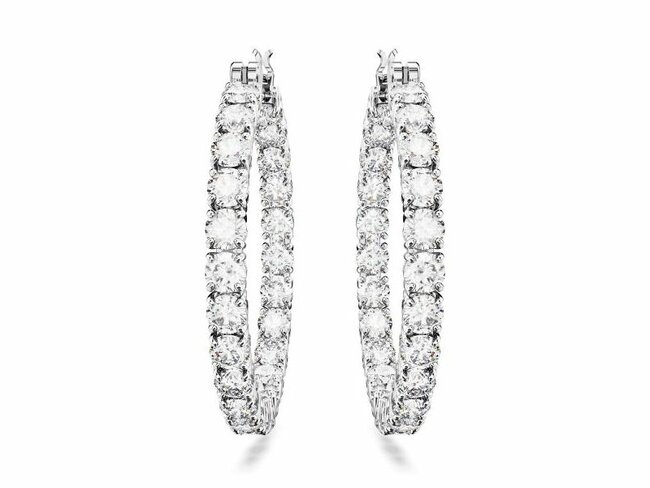 Swarovski | Boucles d'Oreilles | Créoles | Matrix | Métal Rhodié | 30mm | 5647715