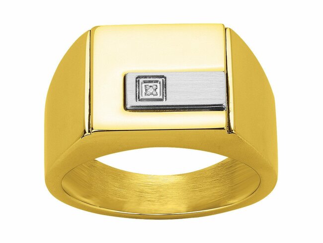 Phebus | Bague | Pvd Jaune | Diamants 0.005cts | 15-0368